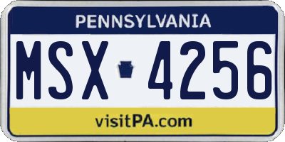 PA license plate MSX4256
