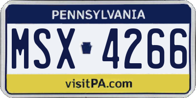 PA license plate MSX4266