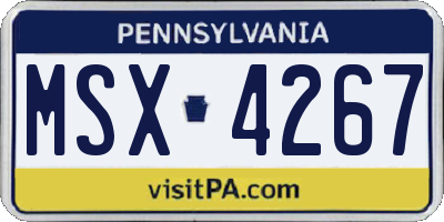 PA license plate MSX4267