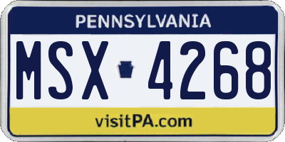 PA license plate MSX4268