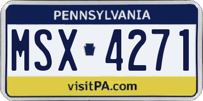 PA license plate MSX4271