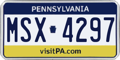 PA license plate MSX4297