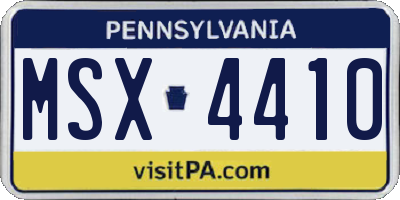 PA license plate MSX4410
