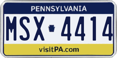 PA license plate MSX4414
