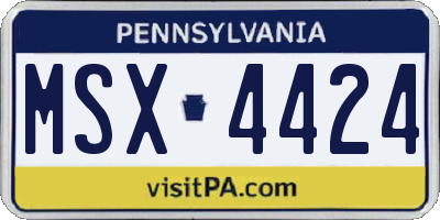 PA license plate MSX4424