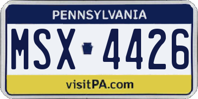PA license plate MSX4426