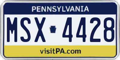 PA license plate MSX4428