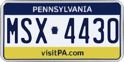 PA license plate MSX4430