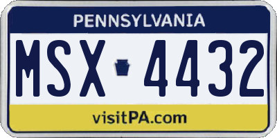 PA license plate MSX4432