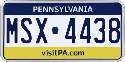 PA license plate MSX4438