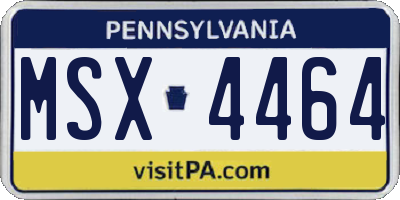 PA license plate MSX4464