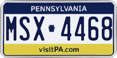 PA license plate MSX4468