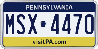 PA license plate MSX4470