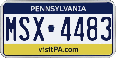PA license plate MSX4483