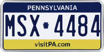 PA license plate MSX4484