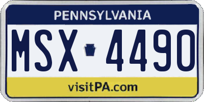 PA license plate MSX4490