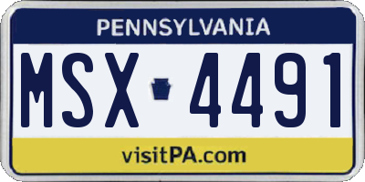 PA license plate MSX4491