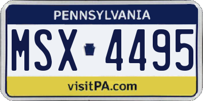 PA license plate MSX4495
