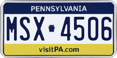 PA license plate MSX4506