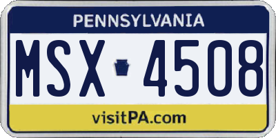 PA license plate MSX4508
