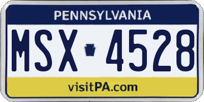 PA license plate MSX4528
