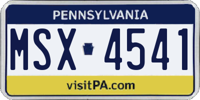 PA license plate MSX4541