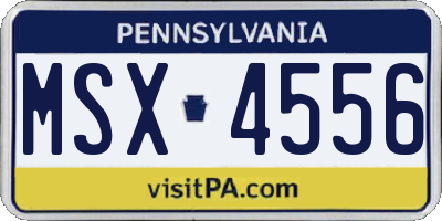 PA license plate MSX4556