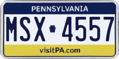 PA license plate MSX4557