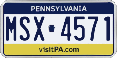 PA license plate MSX4571