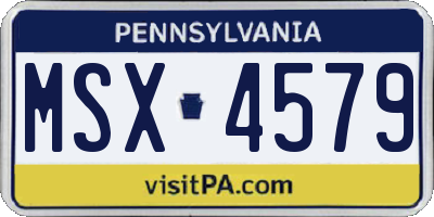 PA license plate MSX4579