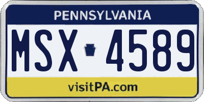 PA license plate MSX4589