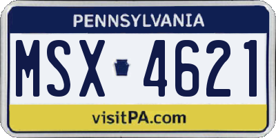 PA license plate MSX4621