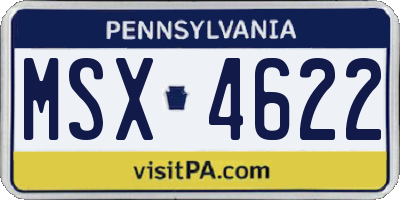 PA license plate MSX4622