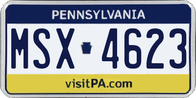 PA license plate MSX4623