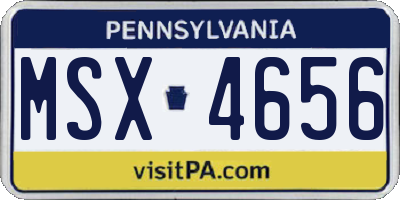 PA license plate MSX4656