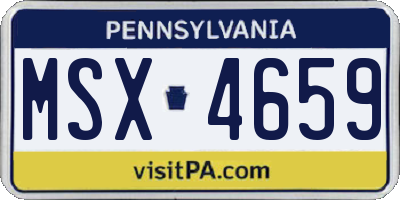 PA license plate MSX4659