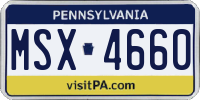 PA license plate MSX4660