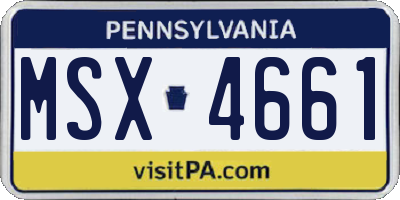 PA license plate MSX4661