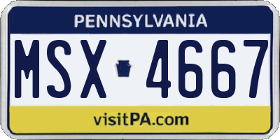 PA license plate MSX4667