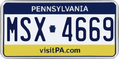PA license plate MSX4669