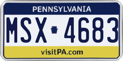 PA license plate MSX4683