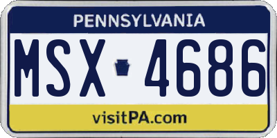 PA license plate MSX4686