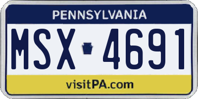 PA license plate MSX4691