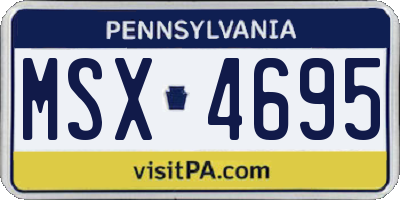 PA license plate MSX4695