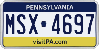 PA license plate MSX4697