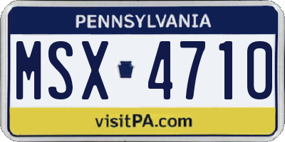 PA license plate MSX4710