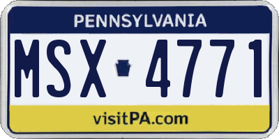 PA license plate MSX4771