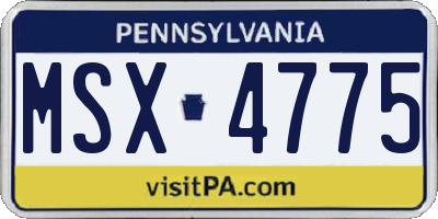 PA license plate MSX4775