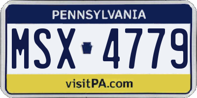 PA license plate MSX4779