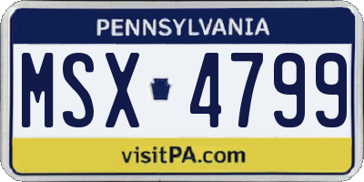 PA license plate MSX4799